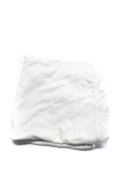 Il Gufo Unisex Ruffled Cotton Baby Blanket White 24"x24"