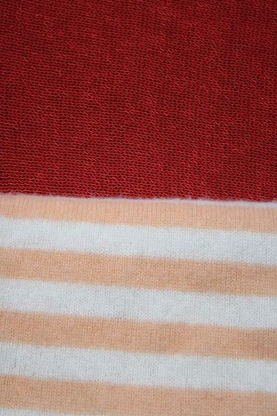 J. Mclaughlin Saks Fifth Avenue Womens Striped Print Sweaters Red Size S M Lot 2