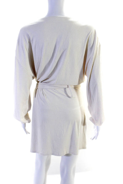 House of Harlow 1960 x Revolve Womens Belted V-Neck Button Up Dress Beige Size M