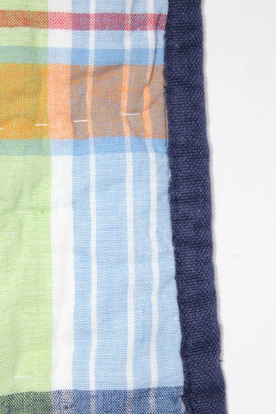 Pottery Barn Kids Childrens Plaid Pillow Cases Multi Colored Cotton