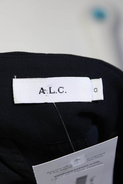 ALC Womens Button Front Mid Rise Crepe Sailor Shorts Navy Blue Size 0