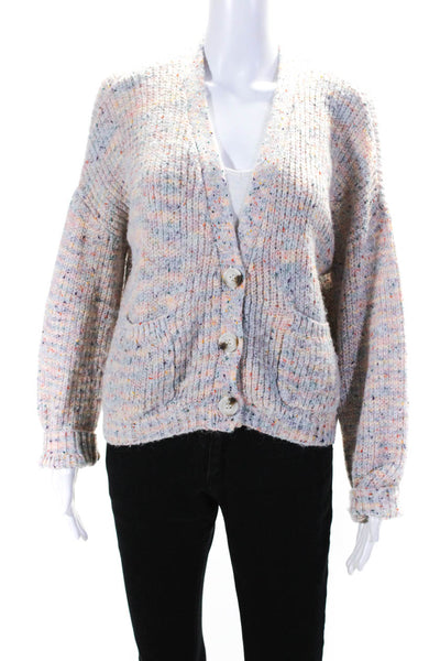 BB Dakota Womens V Neck Button Up Cardigan Sweater Multicolor Size Small