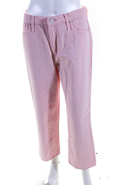 Hudson Women's High Waist Straight Leg Denim Jeans Pink Size 28