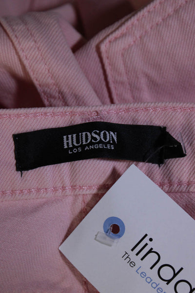 Hudson Women's High Waist Straight Leg Denim Jeans Pink Size 28