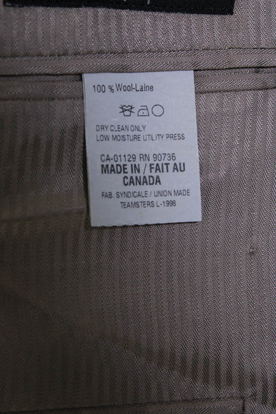 Calvin Klein Mens 100% Wool Three Button Long Sleeved Blazer Suit Gray Size 42R