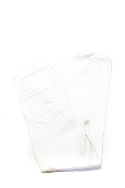 AG Women's Distressed High Waist Straight Leg Jeans White Size 26 25 Lot 2