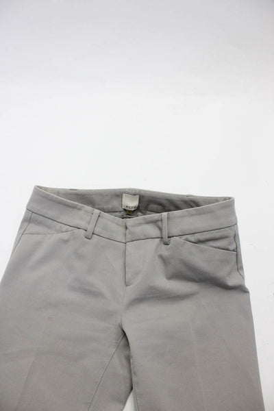 Ecru Womens Cotton Pleated Front Mid-Rise Bermuda Capri Shorts Gray Size 2