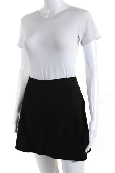BCBGMAXAZRIA Womens Wool Side Zip Flared Hem Lined A-Line Skirt Black Size L