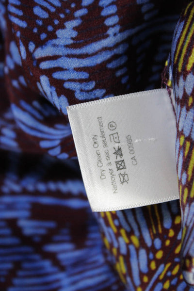 Veronica Beard Womens Silk Abstract Print Half Sleeve Blouse Multicolor Size 0