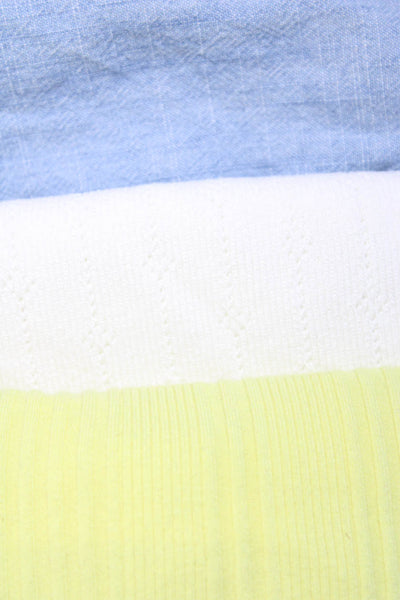 Madewell Pilcro Zara Womens Tops Blouses Blue Yellow White Size XS 00 S Lot 3