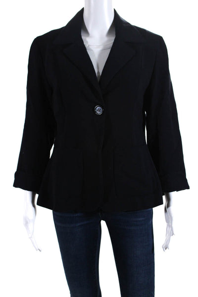 Shannon McLean Women's Lined One-Button Blazer Jacket Navy Size M