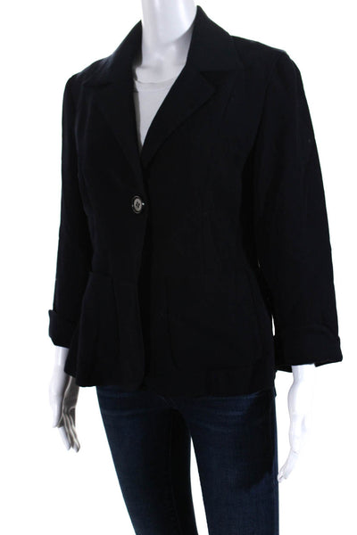 Shannon McLean Women's Lined One-Button Blazer Jacket Navy Size M