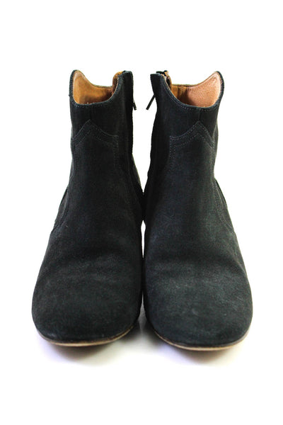 Etoile Isabel Marant Womens Cuban Heel Western Ankle Boots Black Size 40 10