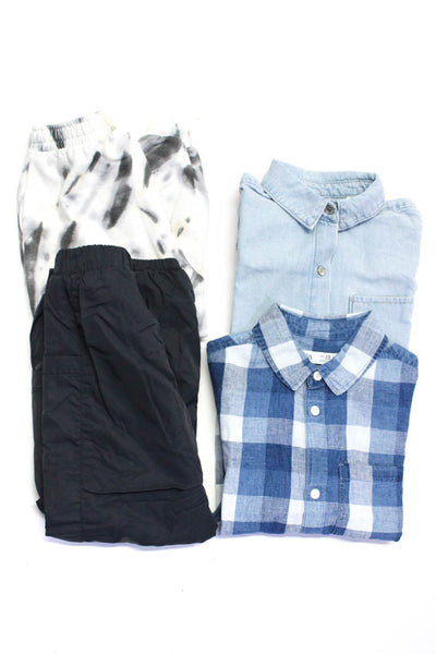 Zara Boys Button Up Shirts Tops Sweatpants Snow Pants Blue White Size 4-5 Lot 4