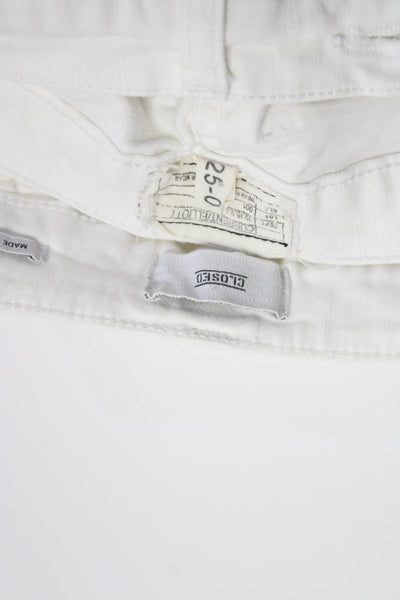 Closed Women's Low Rise Four Pockets Distress Skinny Pant White Size 25 Lot 2