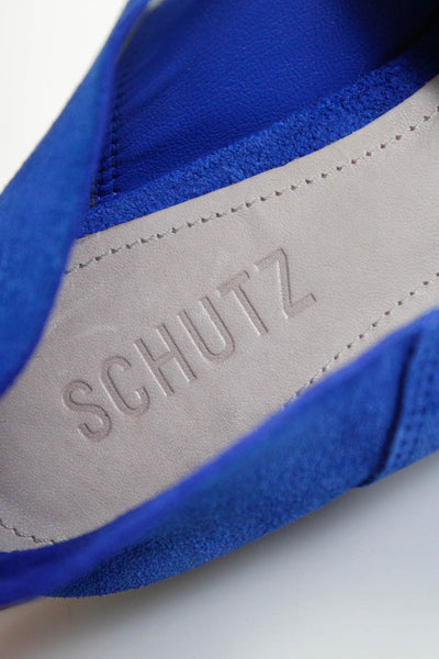 Schutz Womens Suede Slide On Casual Loafers Blue Size 7 B