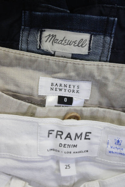 Frame Madewell Womens Buttoned Straight Skinny Jeans Pants White Size 25 0 Lot 3