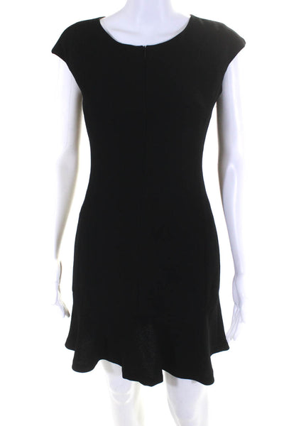 Club Monaco Women's Round Neck Sleeveless Tiered Mini Dress Black Size 2