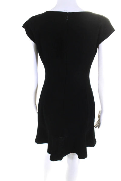 Club Monaco Women's Round Neck Sleeveless Tiered Mini Dress Black Size 2