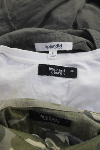 Splendid Collection Michael Lauren Womens Blouses Green White Size XS S Lot 3