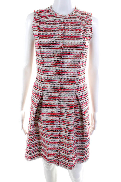 Rebecca Taylor Women's Round Neck Sleeveless Tweed Mini Dress Multicolor Size 0