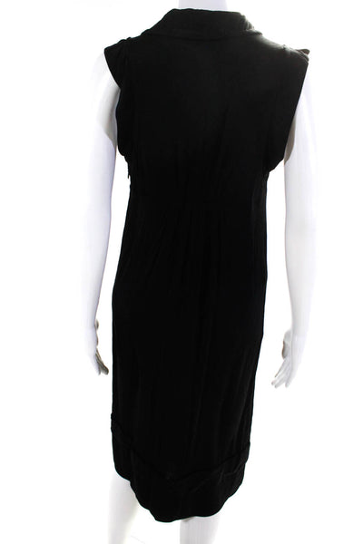 Burberry Womens Jersey Knit V-Neck Sleeveless Knee-Length Dress Black Size 44