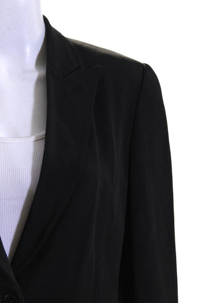 Giorgio Armani Collezioni Womens Peak Lapel One Button Blazer Jacket Gray Size 6