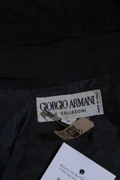 Giorgio Armani Collezioni Womens Peak Lapel One Button Blazer Jacket Gray Size 6