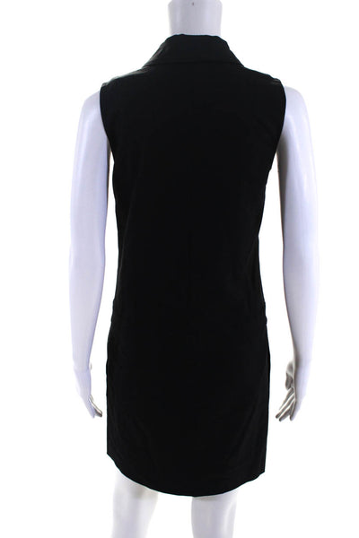 Athe Womens Sleeveless Double Breasted Mini Blazer Sheath Dress Black Size 34
