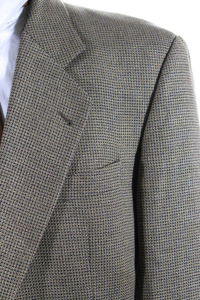 Cedrics Mens Two Button Woven Notch Lapel Suit Blazer Light Brown Black Size 42R