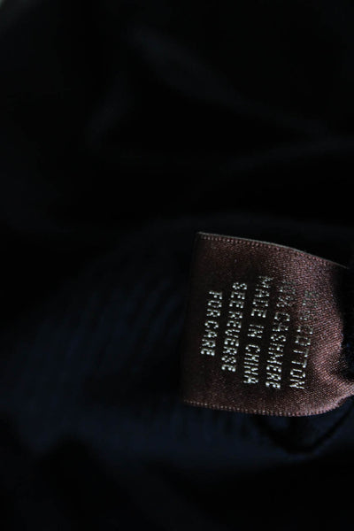 525 America Womens Cotton Rib Knit Asymmetrical Blouse Top Navy Blue Size S/M