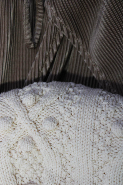 Zara Women's Round Neck Cap Sleeves Sweater Beige Size M Lot 2