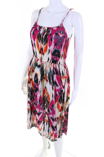 Love Sam Womens Chiffon Abstract Print Empire Waist Dress Multicolor Size M