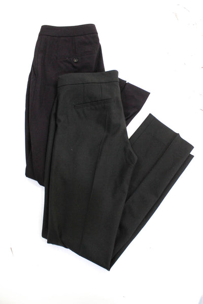 Theory Womens Straight Leg Pleated Front Trousers Brown Purple Size 0 00 Lot 2