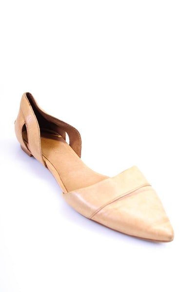 Madewell Womens Pointed Toe Darted Cut-Out Slip-On D'Orsay Flats Brown Size 7.5