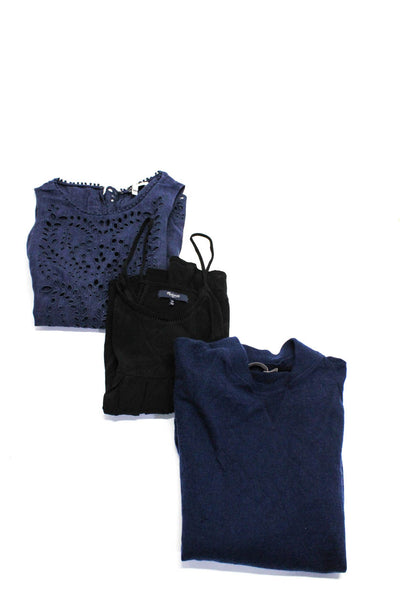Joie Madewell G/Fore Womens Lace Tank Tops Sweater Blue Black Size XS M Lot 3