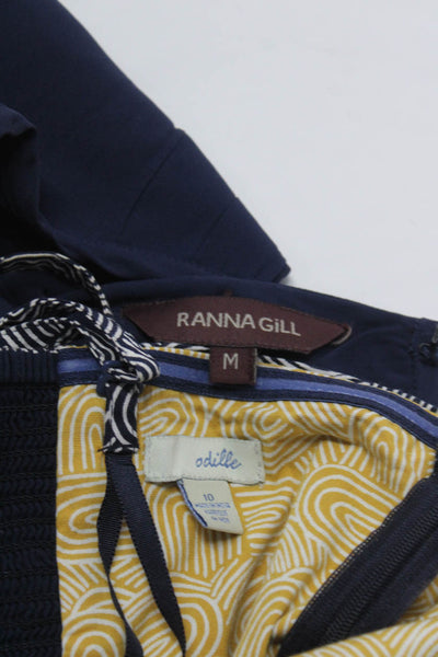 Ranna Gill Odille Womens Sleeveless Blouse Skirt Blue Pink White Size M 10 Lot 2