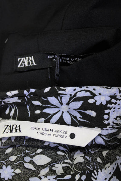 Zara Womens Dark Green Floral Collar Long Sleeve Shift Dress Size M L S Lot 3