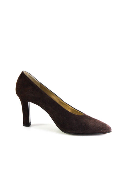 Yves Saint Laurent Womens Suede Pointed Toe Heels Pumps Brown Size 5.5M