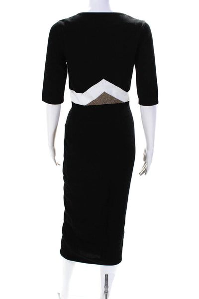 Mila Zovko Womens Egyptian Cotton Pullover Full Length Sheath Dress Black Size S