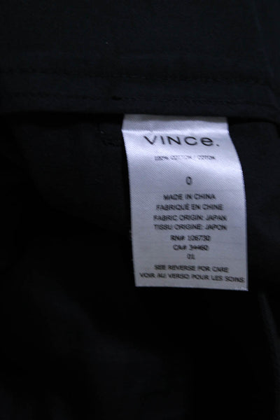 Vince Womens High Rise Flat Front Wide Leg Cropped Dress Pants Black Size 0
