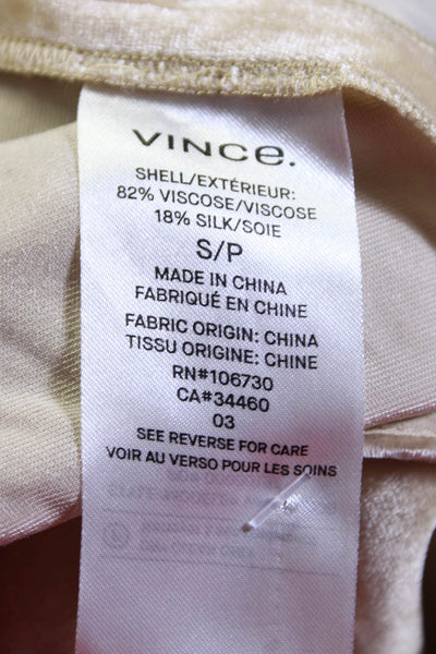 Vince Womens Silk Blend Short Sleeves Blouse Beige Size Small