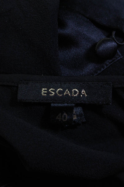Escada Womens Silk Crew Neck Tank Top Black Size EUR 40