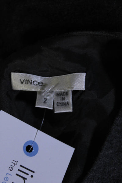 Vince Women's Round Neck Cap Sleeves Bodycon Mini Dress Gray Size 2