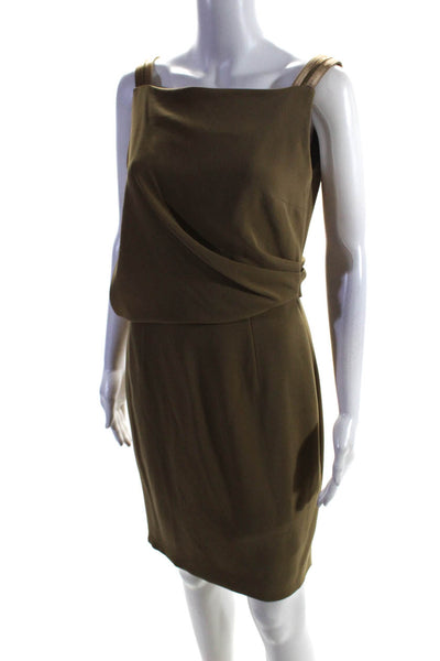 Escada Womens Sleeveless Side Zipper Dress Antique Gold Brown Size EUR 34