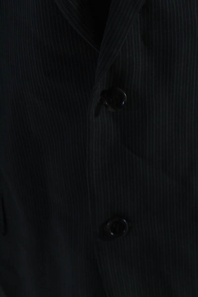 Michael Michael Kors Mens Wool Pinstripe Print Two Button Blazer Gray Size 44