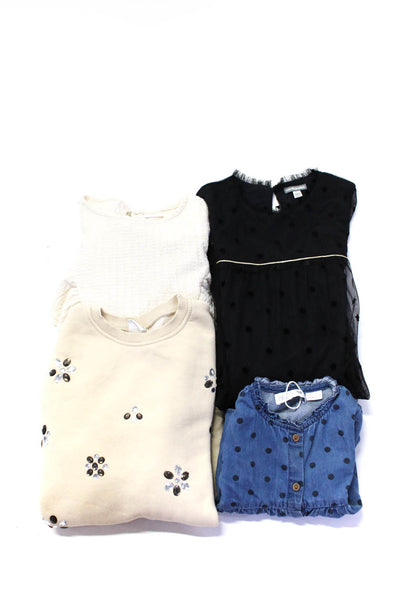 Zara Vertbaudet Girls Sweaters Tops Blouses Dress Ivory Size 10 12/18 8 Lot 4