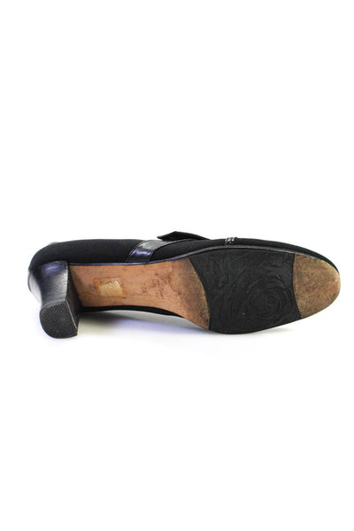 Taryn Rose Womens Leather Strap Slide On Pumps Black Size 38.5 8.5