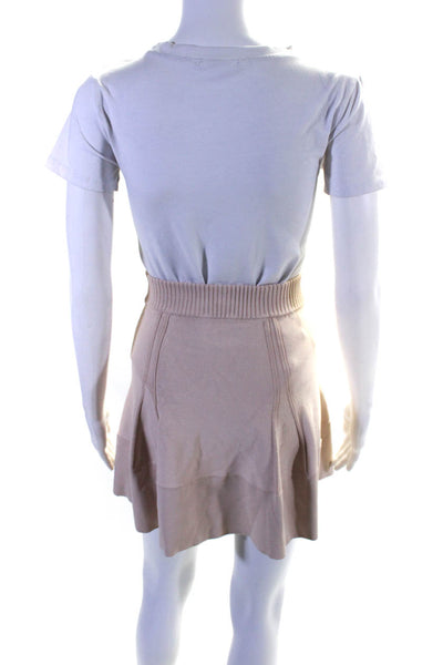 ALC Womens Elastic Stretch Mini Flare Skirt Light Pink Size S