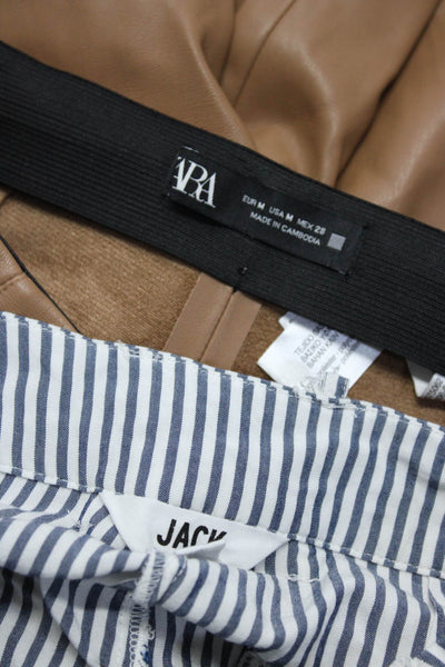 Zara Jack by BB DAKOTA Womens Belted Stripe Straight Pants Brown Size 6 M Lot 2